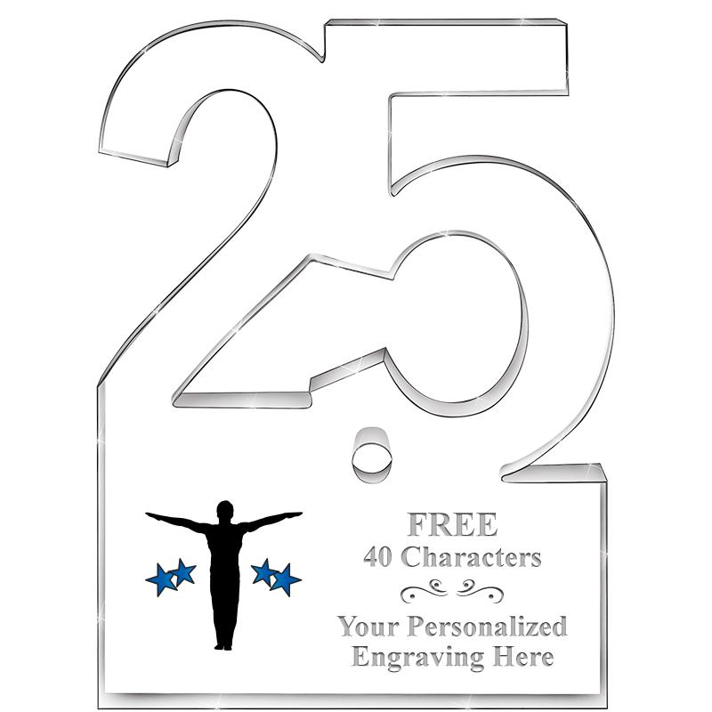 6" 25 YEARS OF SERVICE ACRYLIC