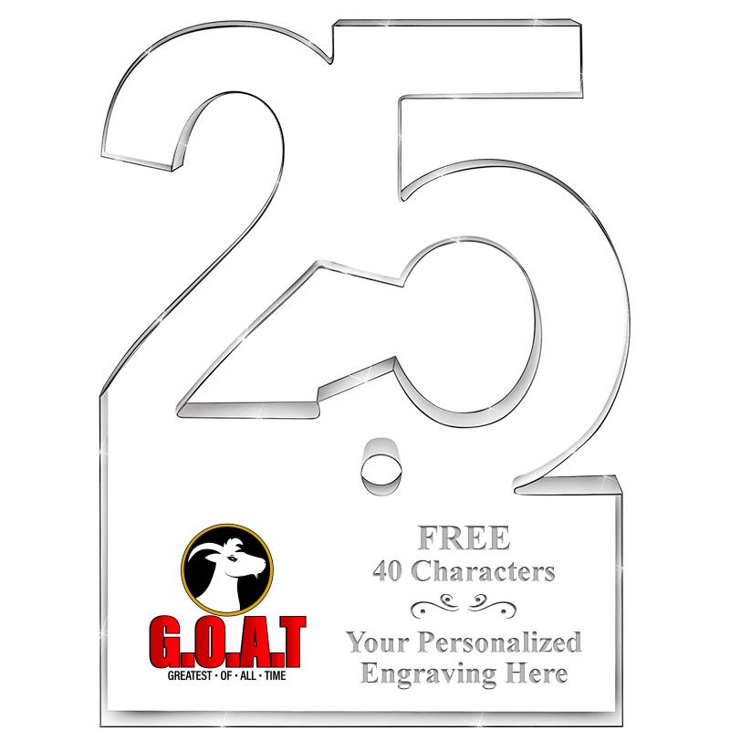 6" 25 YEARS OF SERVICE ACRYLIC