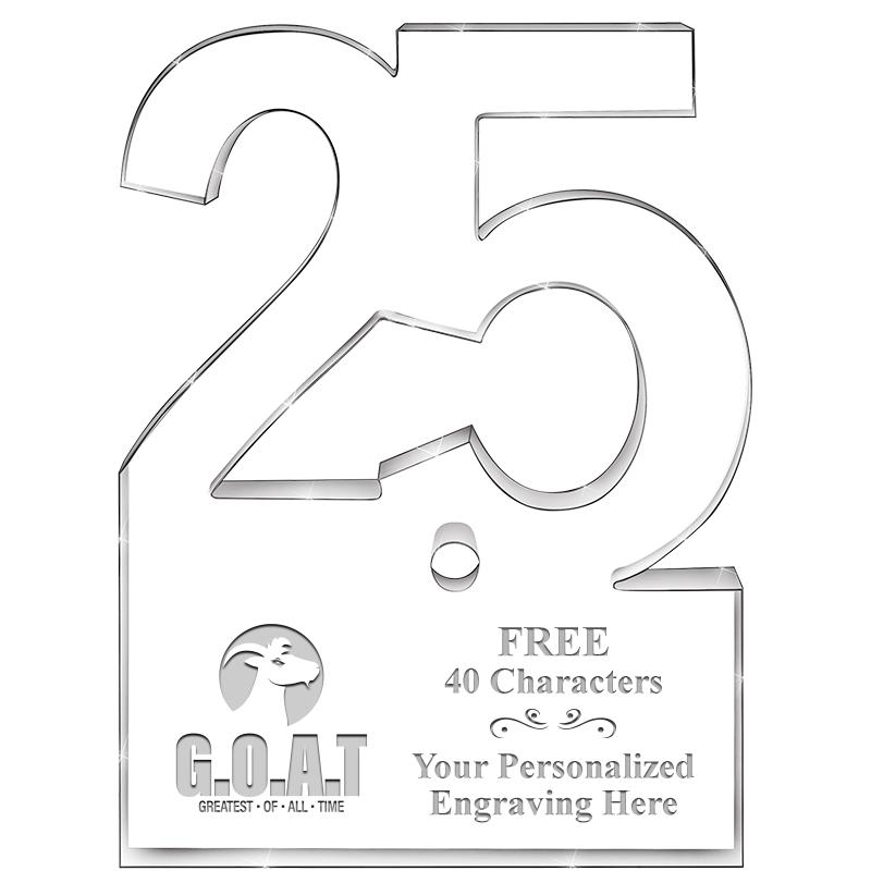 6" 25 YEARS OF SERVICE ACRYLIC