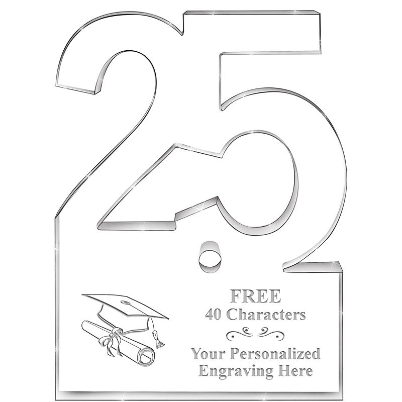 6" 25 YEARS OF SERVICE ACRYLIC