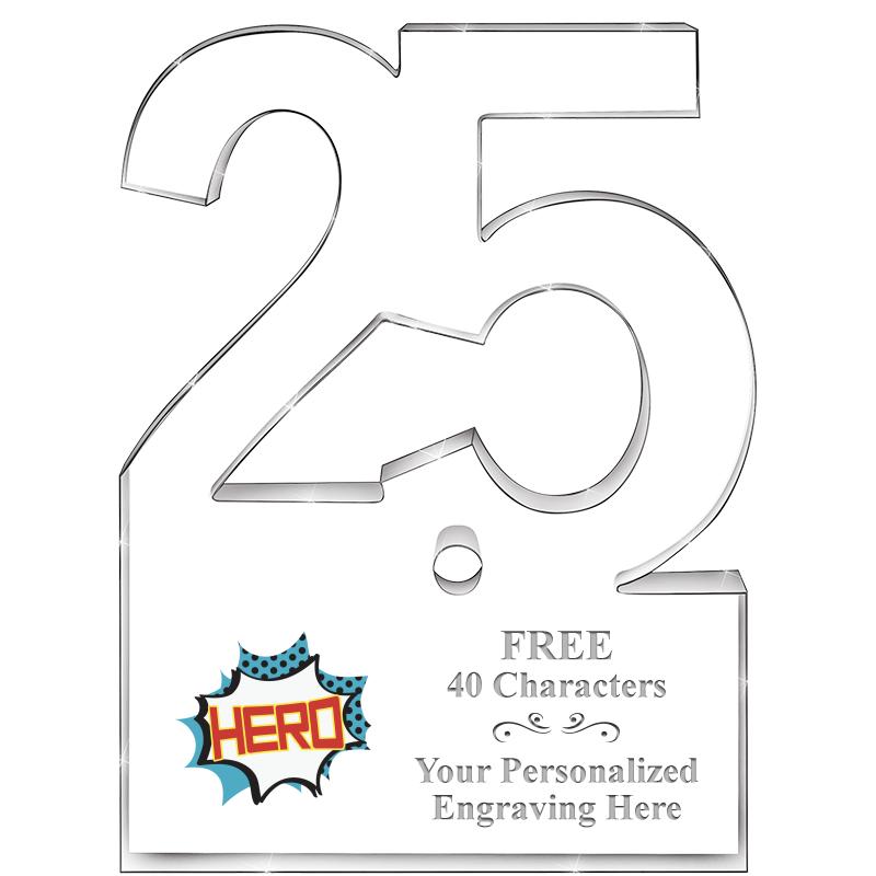 6" 25 YEARS OF SERVICE ACRYLIC