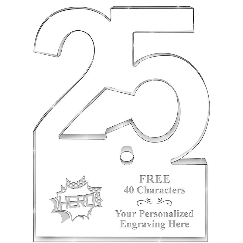 6" 25 YEARS OF SERVICE ACRYLIC