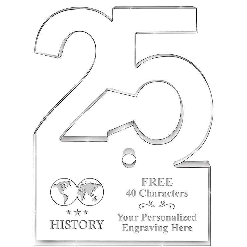 6" 25 YEARS OF SERVICE ACRYLIC