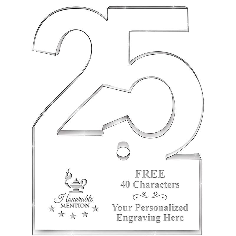 6" 25 YEARS OF SERVICE ACRYLIC