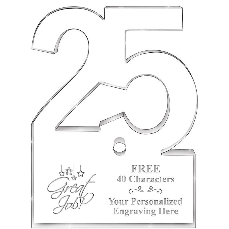 6" 25 YEARS OF SERVICE ACRYLIC