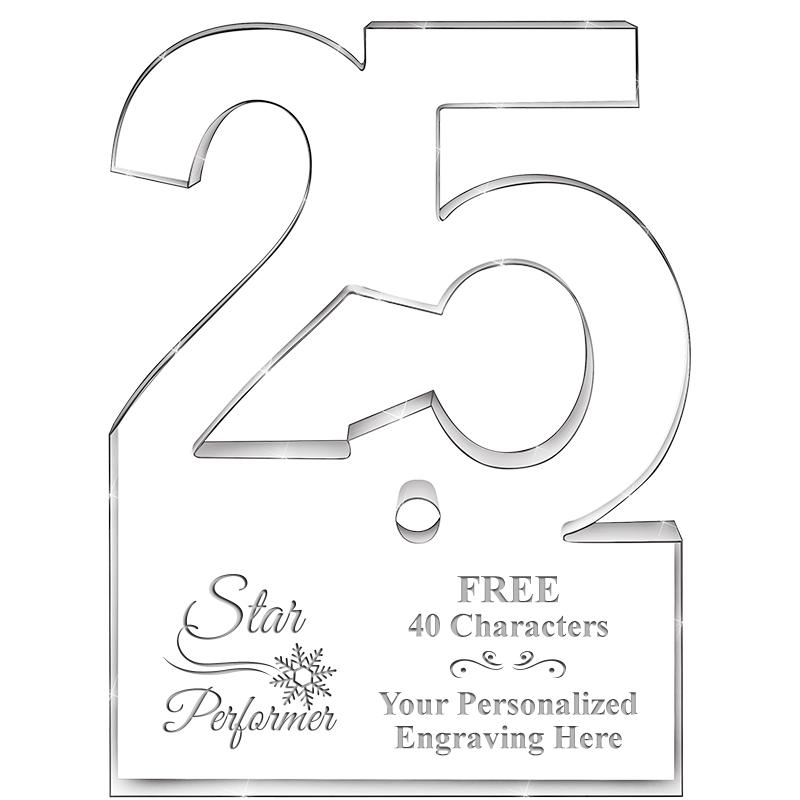 6" 25 YEARS OF SERVICE ACRYLIC