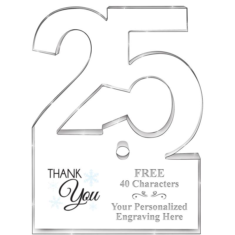 6" 25 YEARS OF SERVICE ACRYLIC