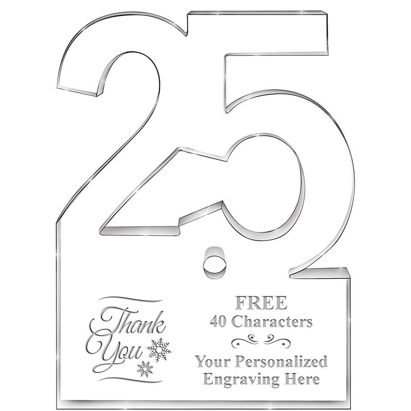 6" 25 YEARS OF SERVICE ACRYLIC