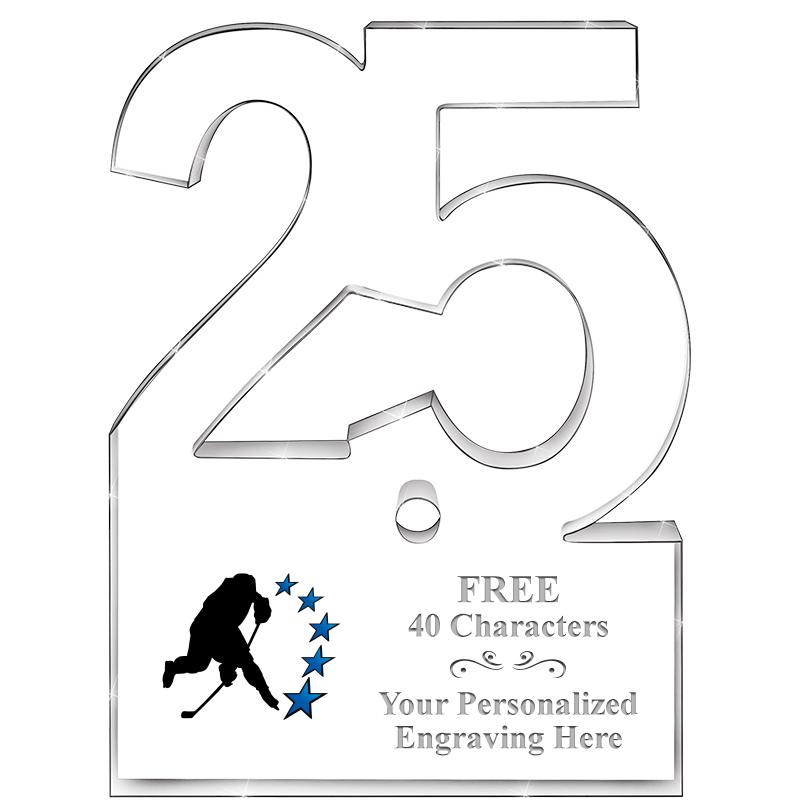 6" 25 YEARS OF SERVICE ACRYLIC