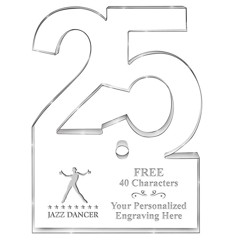 6" 25 YEARS OF SERVICE ACRYLIC