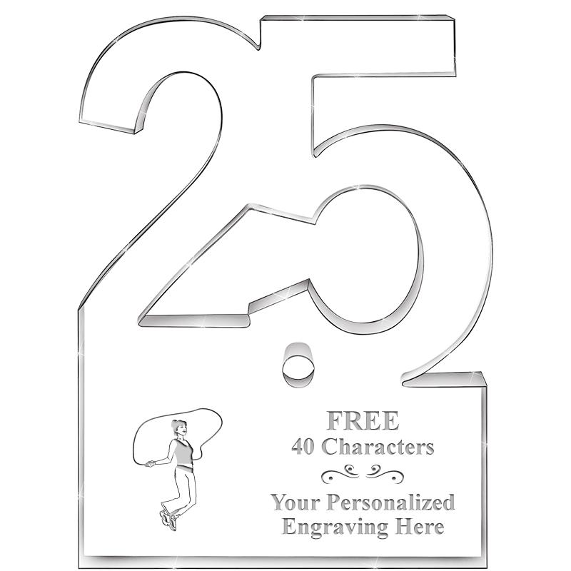 6" 25 YEARS OF SERVICE ACRYLIC