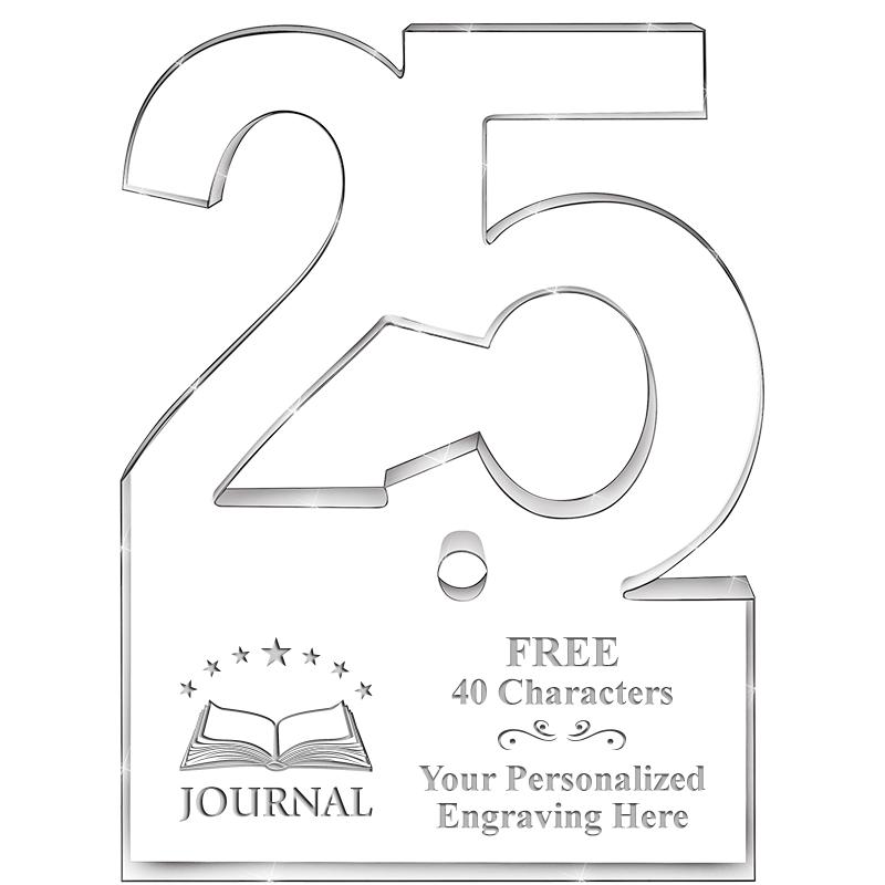 6" 25 YEARS OF SERVICE ACRYLIC