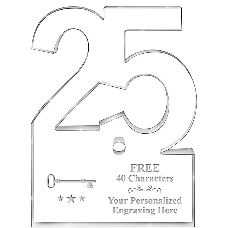 6" 25 YEARS OF SERVICE ACRYLIC