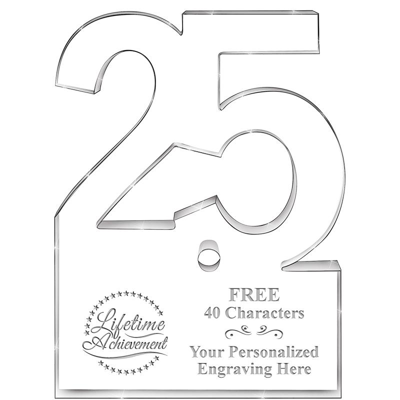 6" 25 YEARS OF SERVICE ACRYLIC