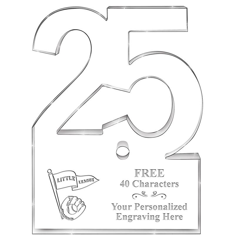 6" 25 YEARS OF SERVICE ACRYLIC