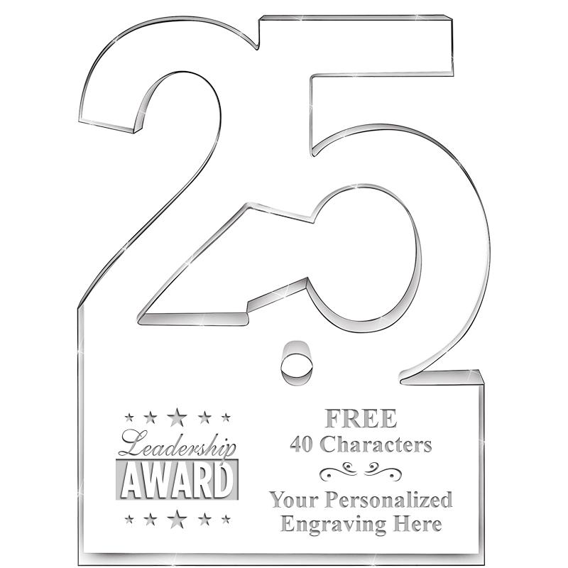6" 25 YEARS OF SERVICE ACRYLIC