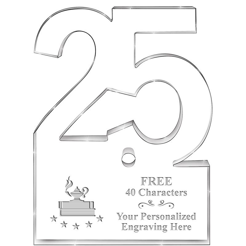 6" 25 YEARS OF SERVICE ACRYLIC