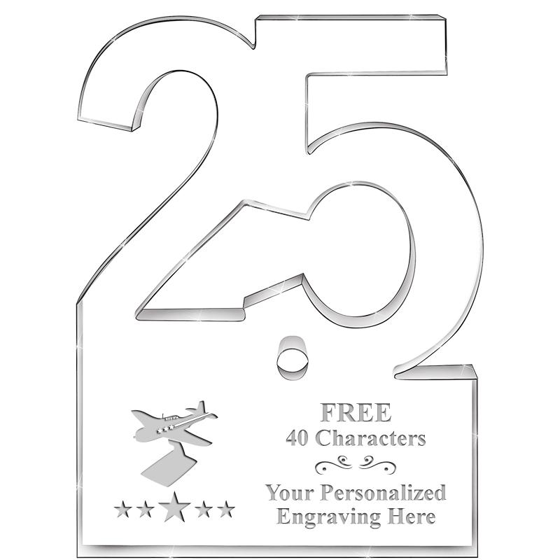 6" 25 YEARS OF SERVICE ACRYLIC