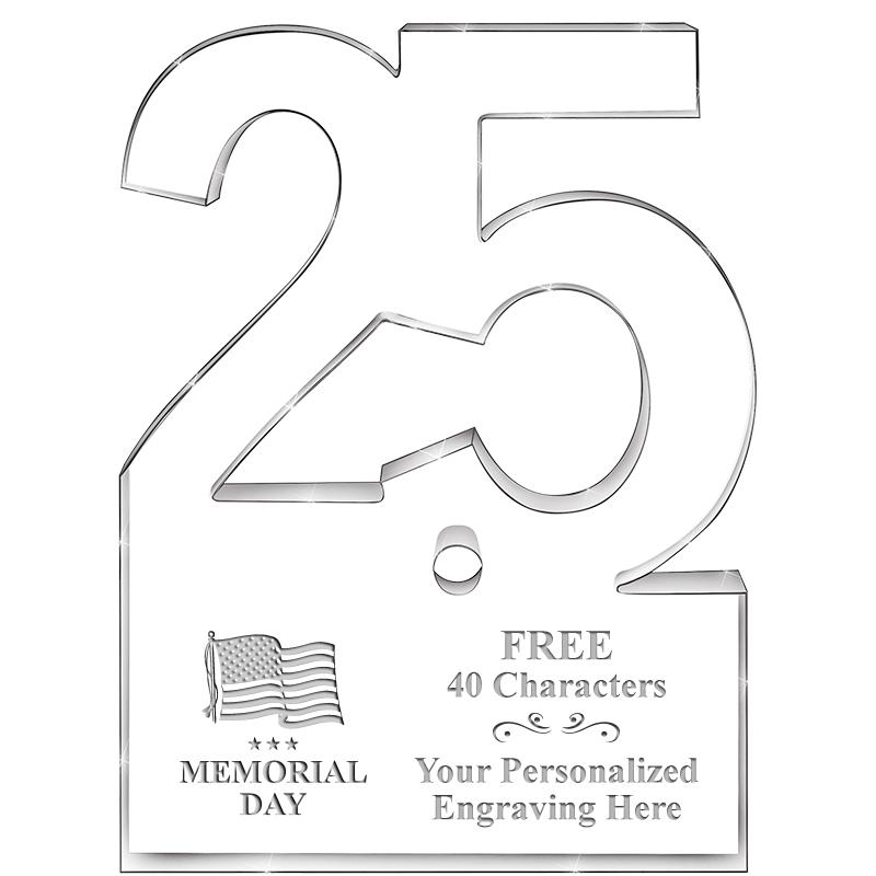 6" 25 YEARS OF SERVICE ACRYLIC