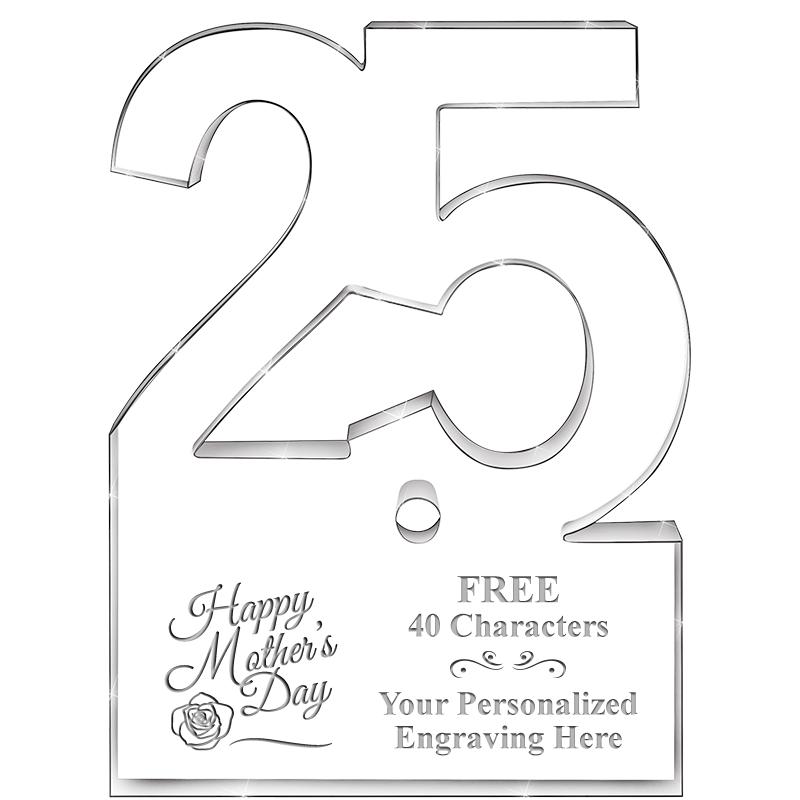 6" 25 YEARS OF SERVICE ACRYLIC