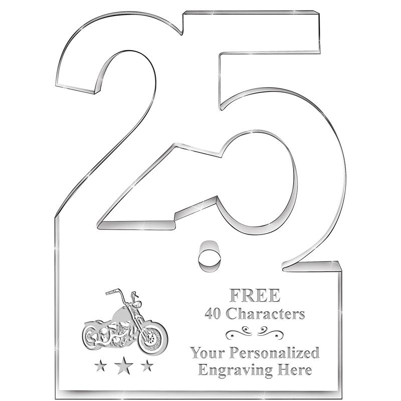 6" 25 YEARS OF SERVICE ACRYLIC