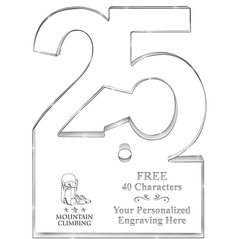 6" 25 YEARS OF SERVICE ACRYLIC