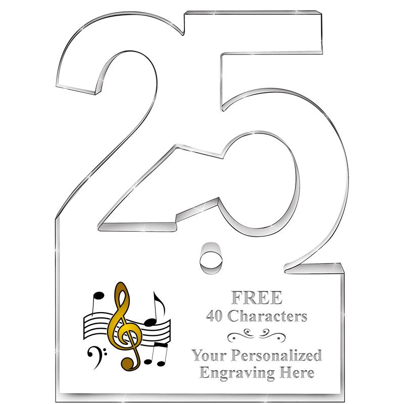 6" 25 YEARS OF SERVICE ACRYLIC