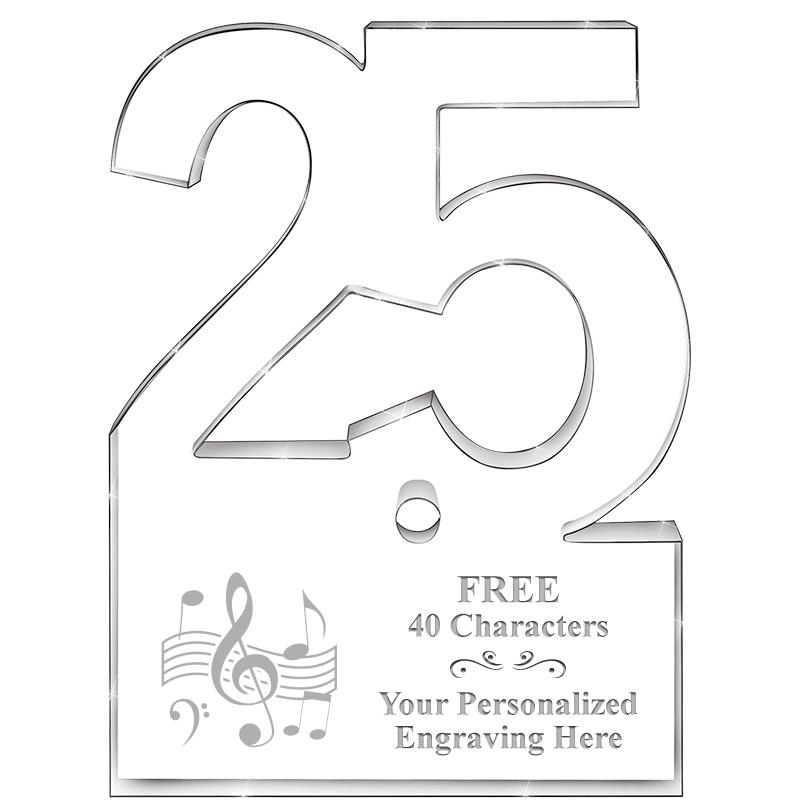 6" 25 YEARS OF SERVICE ACRYLIC