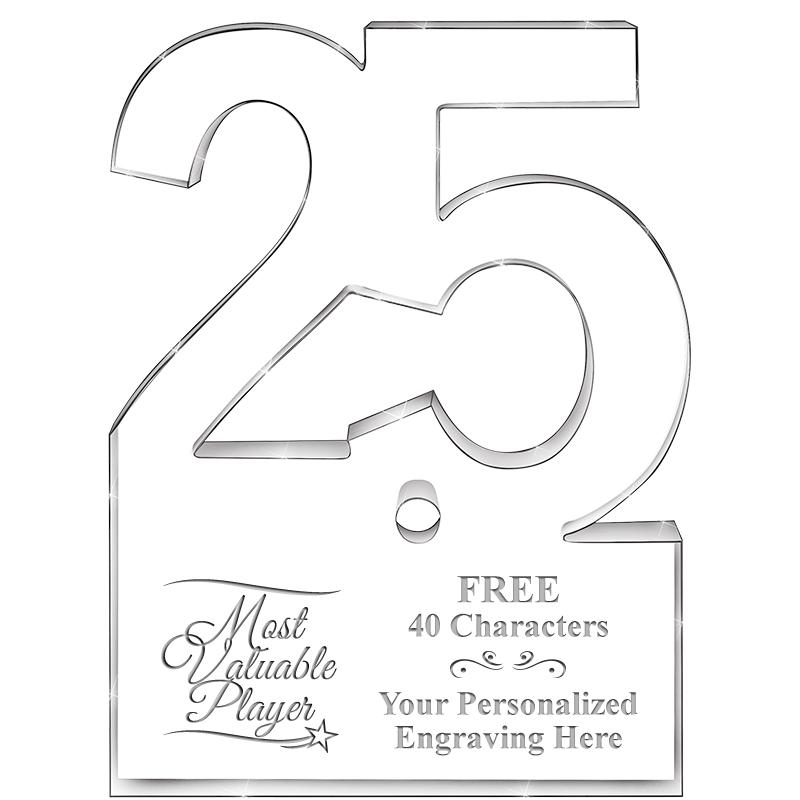 6" 25 YEARS OF SERVICE ACRYLIC