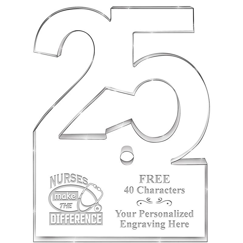 6" 25 YEARS OF SERVICE ACRYLIC