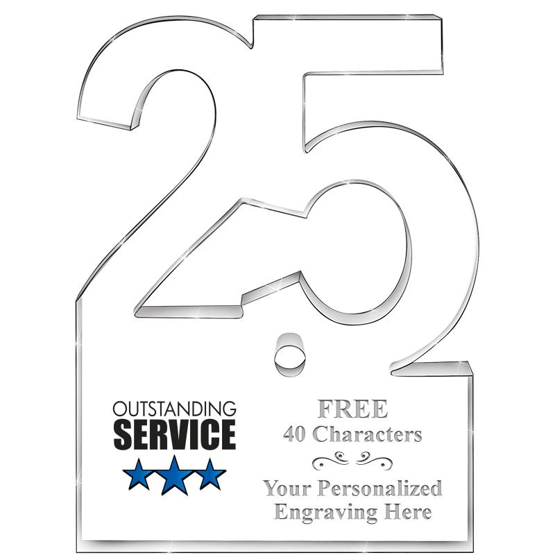6" 25 YEARS OF SERVICE ACRYLIC