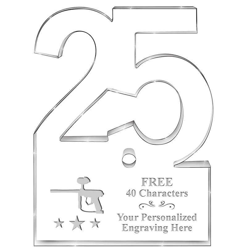 6" 25 YEARS OF SERVICE ACRYLIC