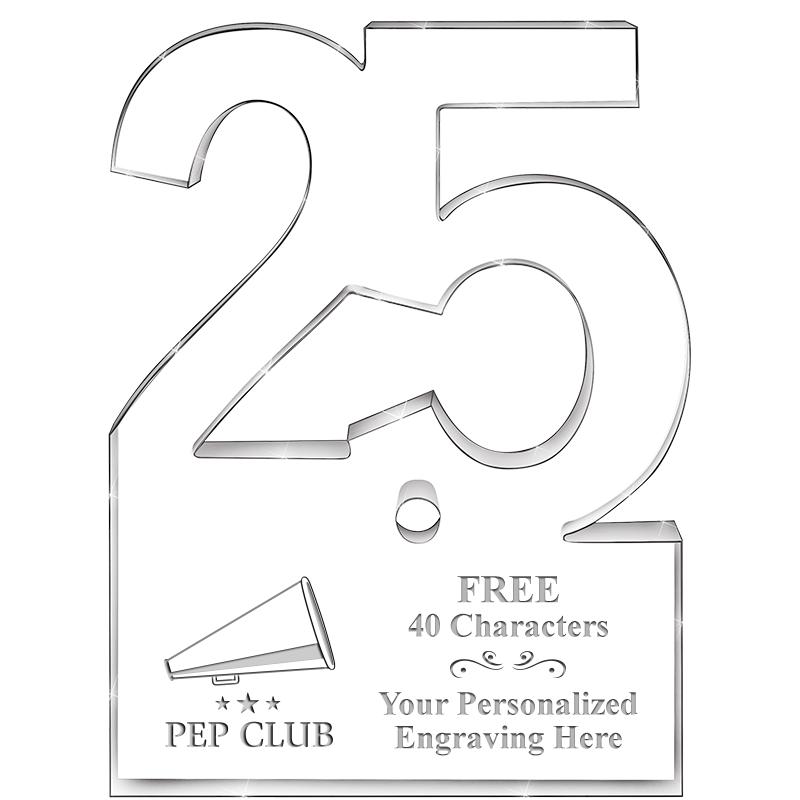 6" 25 YEARS OF SERVICE ACRYLIC