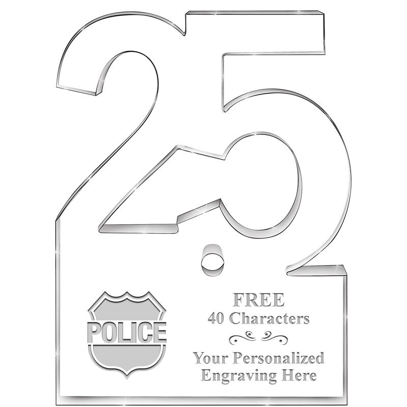 6" 25 YEARS OF SERVICE ACRYLIC