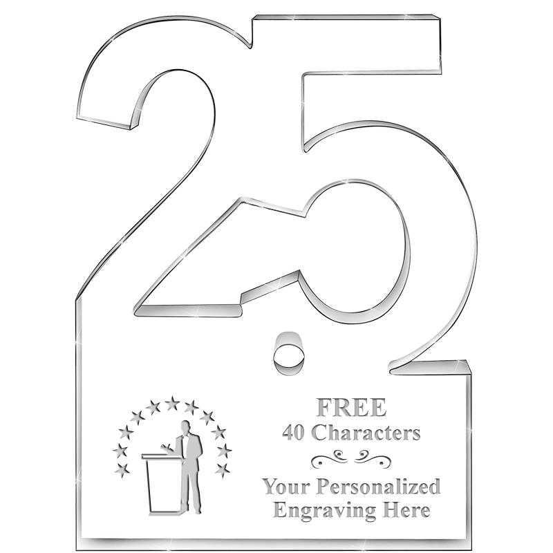6" 25 YEARS OF SERVICE ACRYLIC