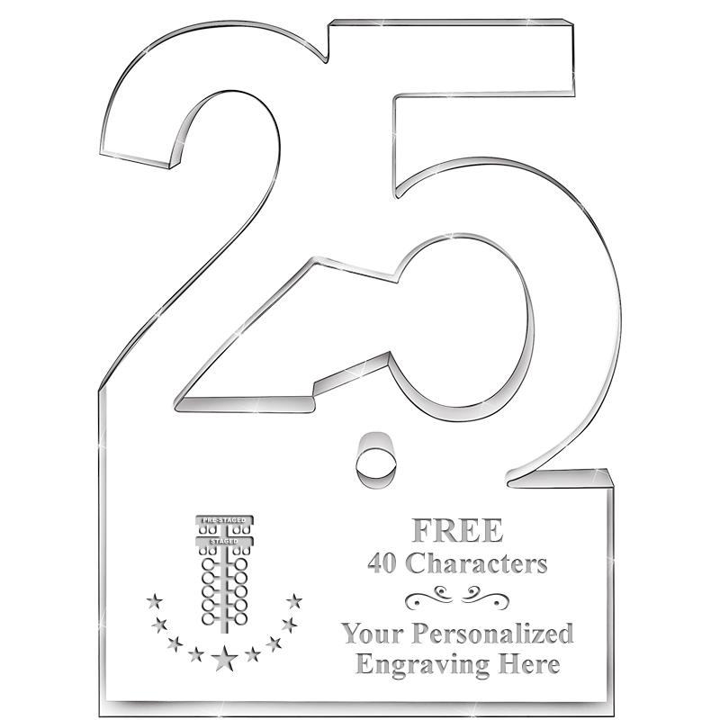 6" 25 YEARS OF SERVICE ACRYLIC