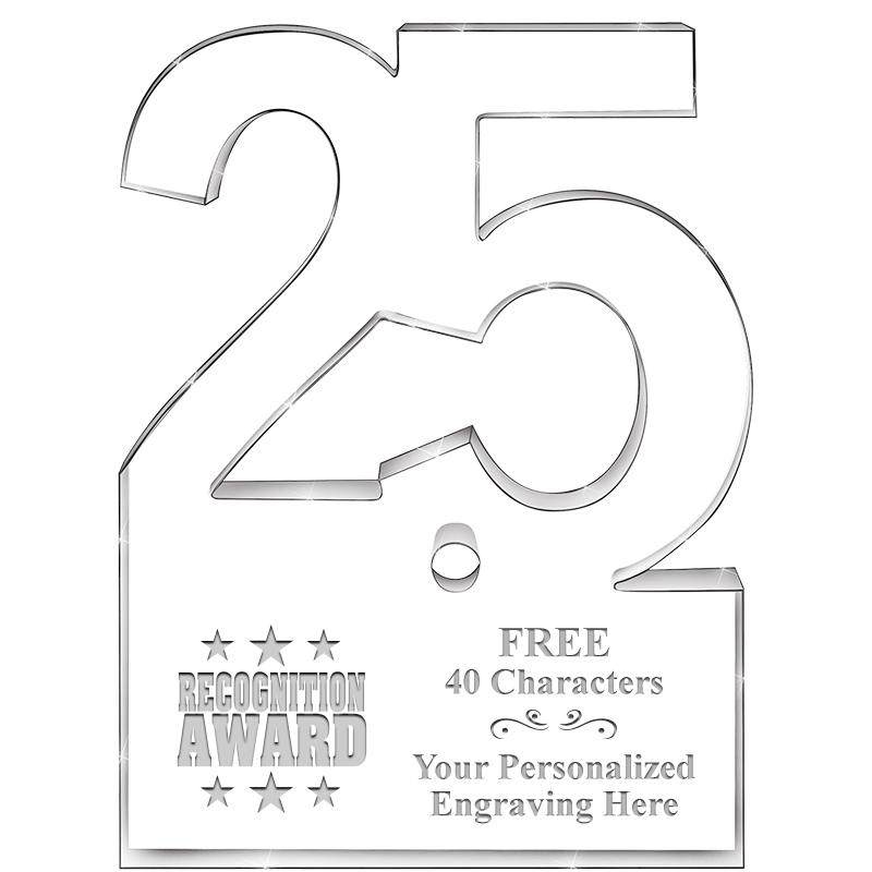 6" 25 YEARS OF SERVICE ACRYLIC