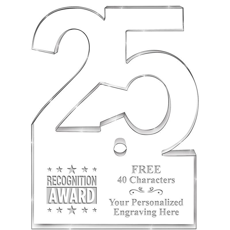 6" 25 YEARS OF SERVICE ACRYLIC