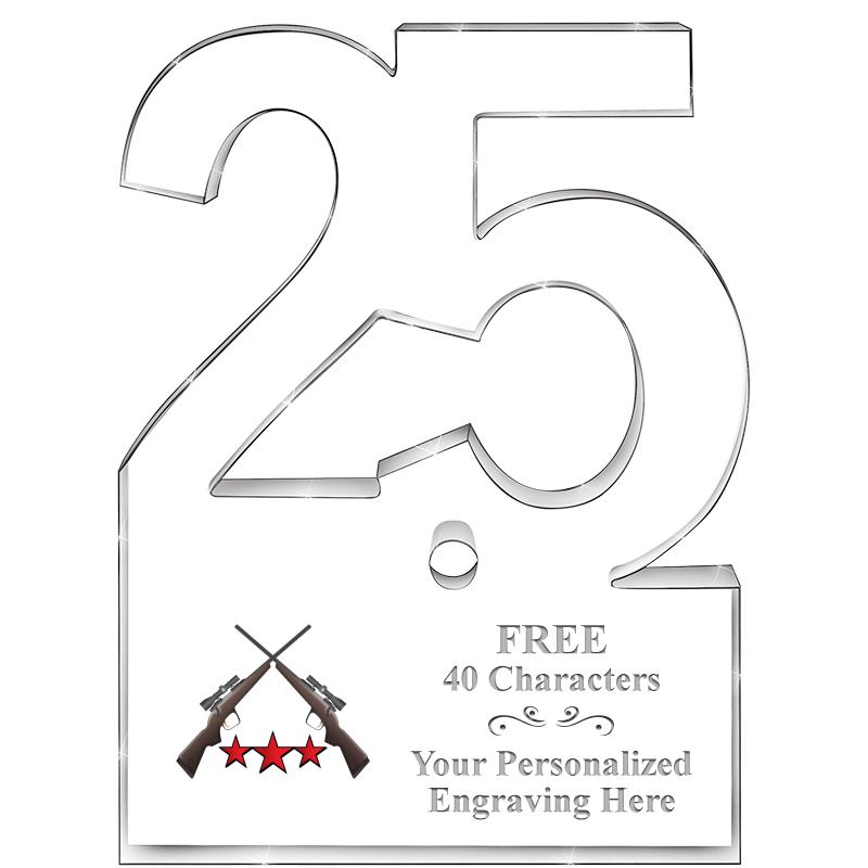 6" 25 YEARS OF SERVICE ACRYLIC