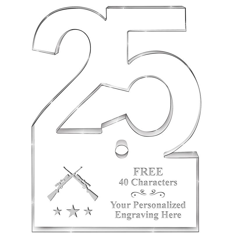 6" 25 YEARS OF SERVICE ACRYLIC