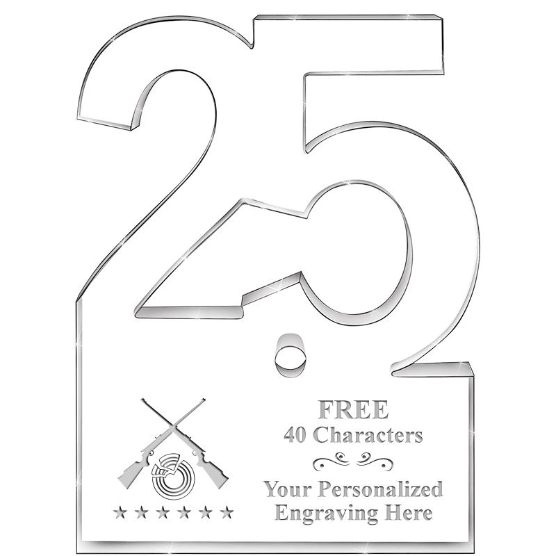 6" 25 YEARS OF SERVICE ACRYLIC