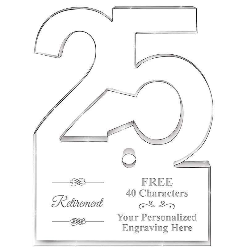 6" 25 YEARS OF SERVICE ACRYLIC