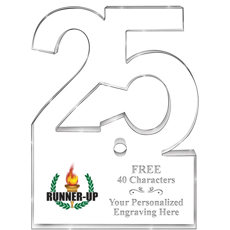 6" 25 YEARS OF SERVICE ACRYLIC