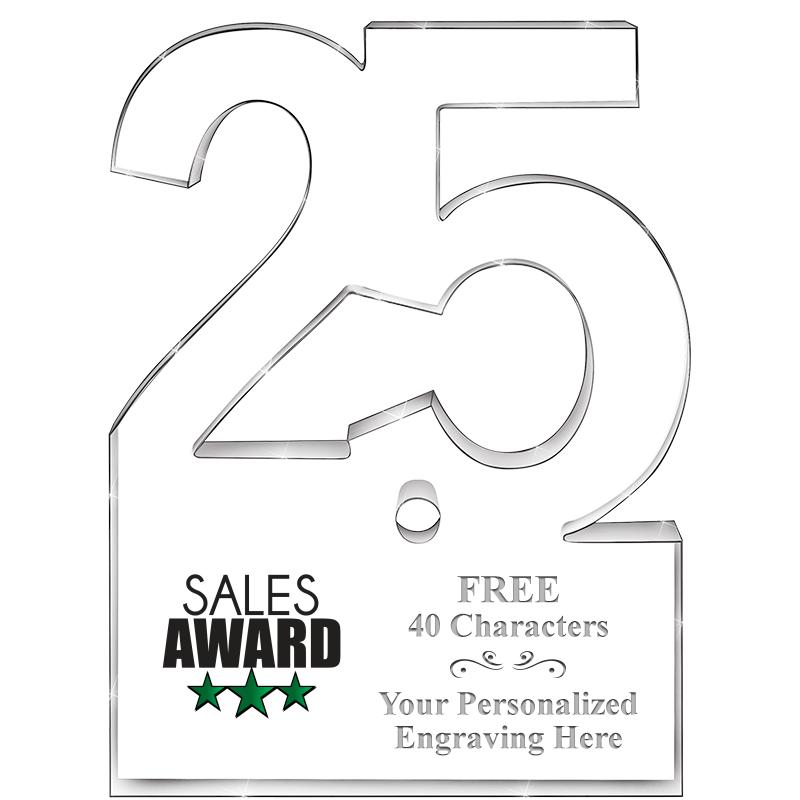 6" 25 YEARS OF SERVICE ACRYLIC