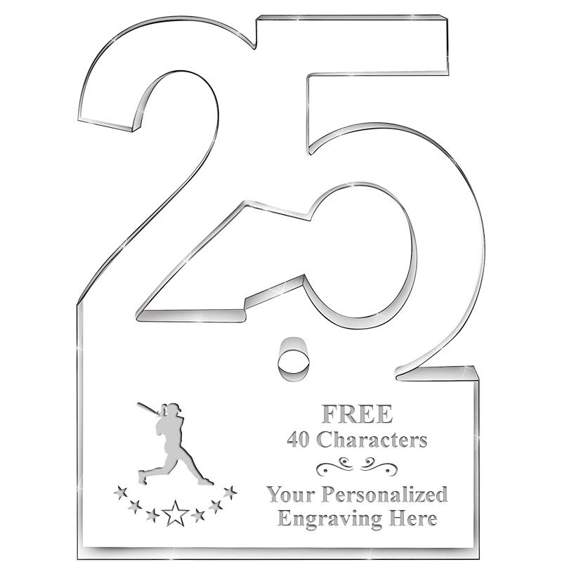 6" 25 YEARS OF SERVICE ACRYLIC