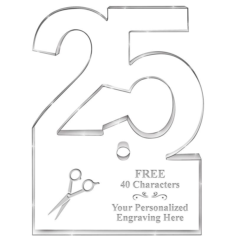 6" 25 YEARS OF SERVICE ACRYLIC