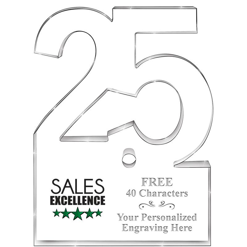 6" 25 YEARS OF SERVICE ACRYLIC