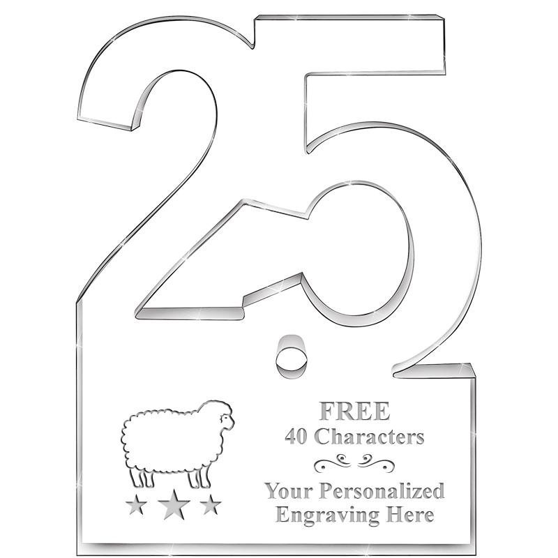 6" 25 YEARS OF SERVICE ACRYLIC