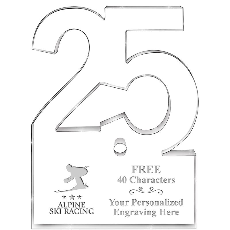 6" 25 YEARS OF SERVICE ACRYLIC