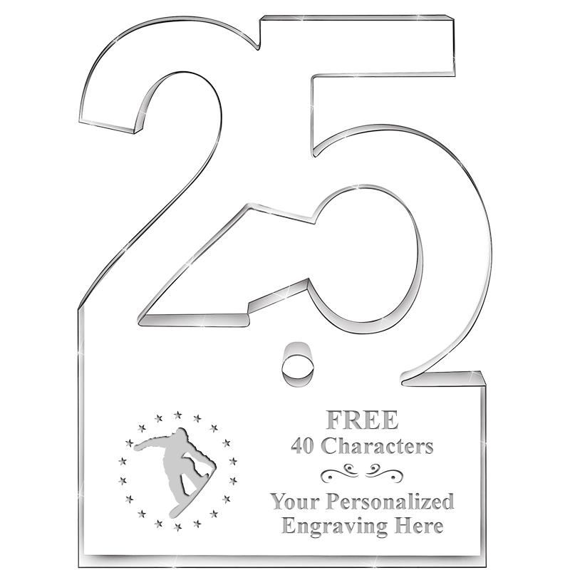 6" 25 YEARS OF SERVICE ACRYLIC